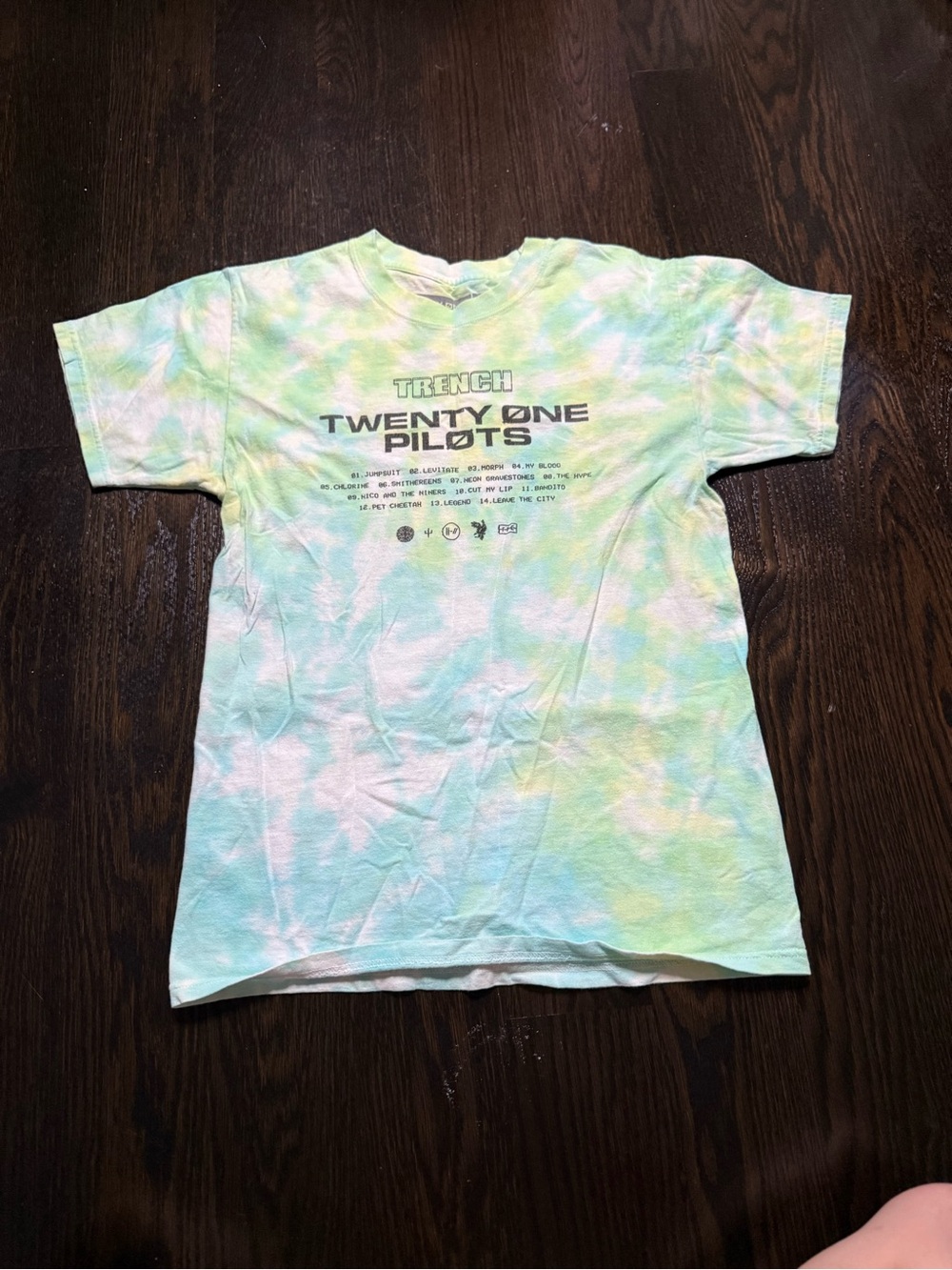 Twenty one pilots concert Trench Tie-Dye T-Shirt - Green/Blue